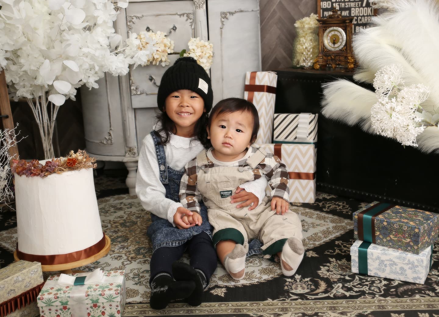 1歳バースデー・きょうだい写真