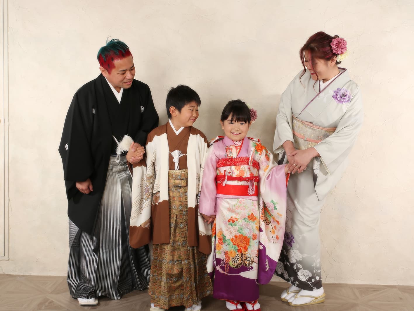 七五三・7歳女の子・和装・家族写真