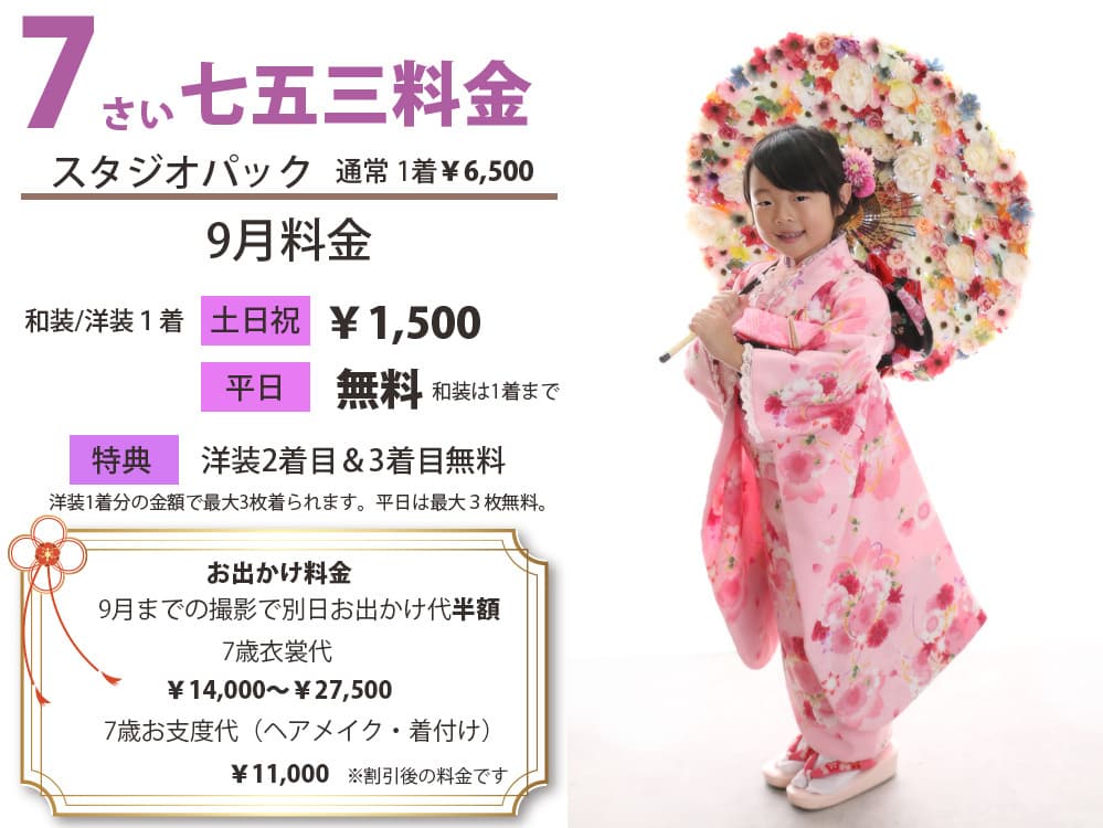 ７５３の３歳料金