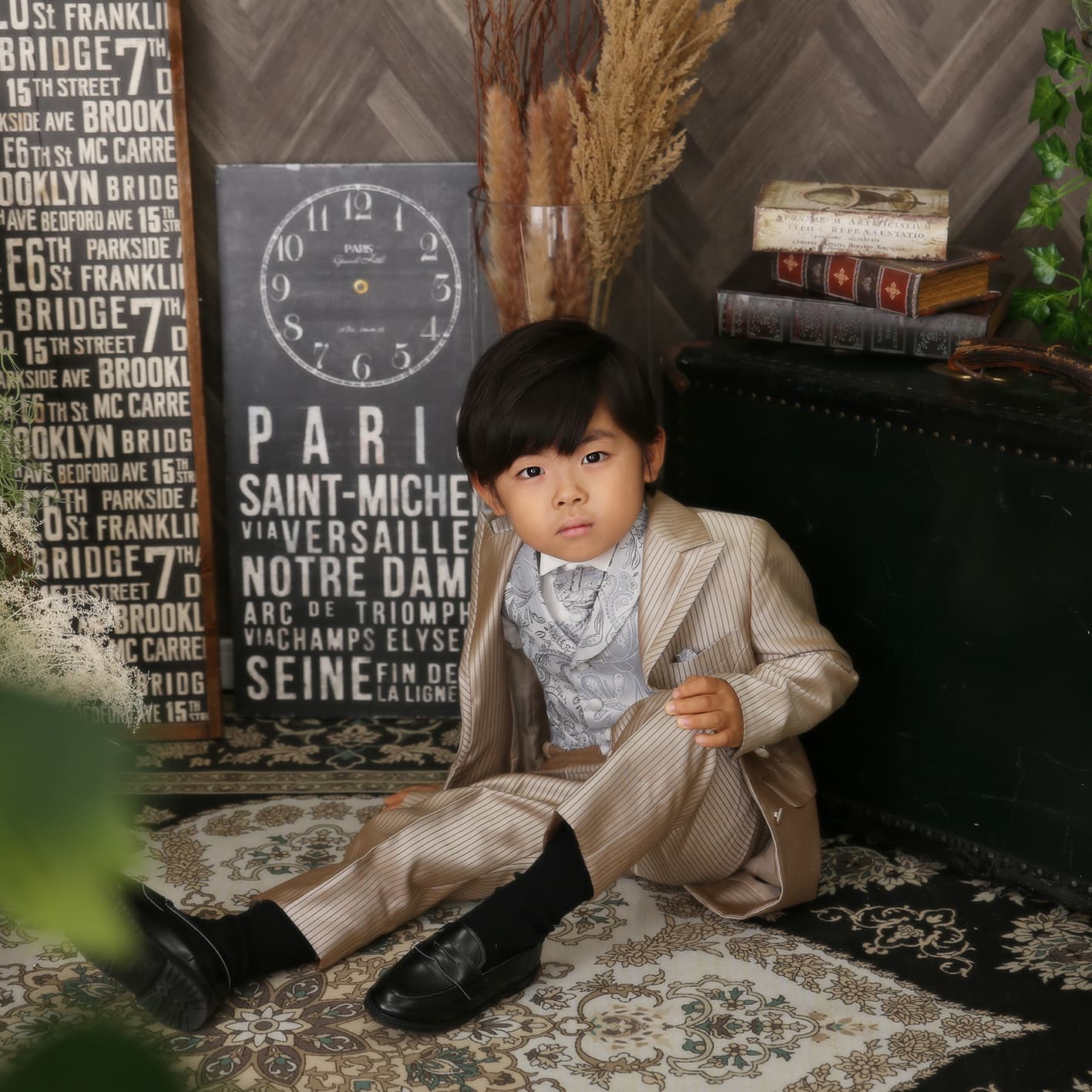 ５歳男の子七五三タキシード写真